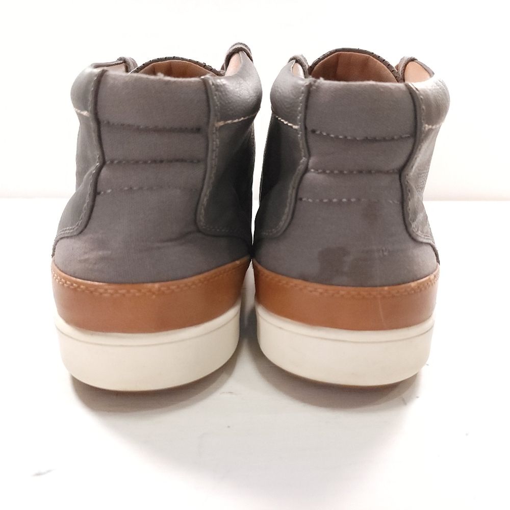 Steve Madden High Top Sneakers Gray Brown Faux Leather Chukka Mens Sz 10 - Picture 7 of 8
